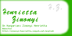 henrietta zimonyi business card